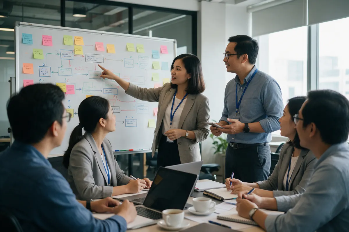 Chuyên gia WATATECH khảo sát quy trình cùng ban lãnh đạo doanh nghiệp